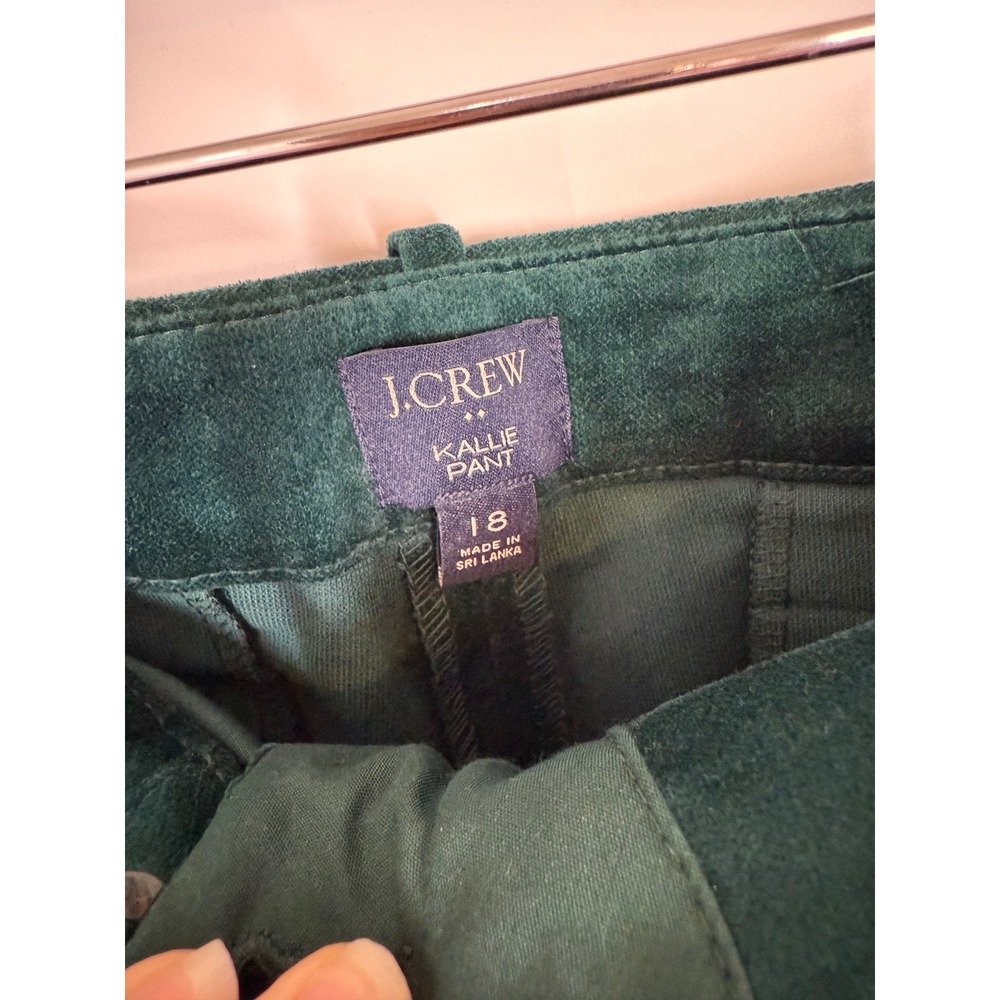 J. CREW Factory Kallie Pants Velvet Emerald Green Size 18‎ Straight Leg Trouser - Picture 7 of 12